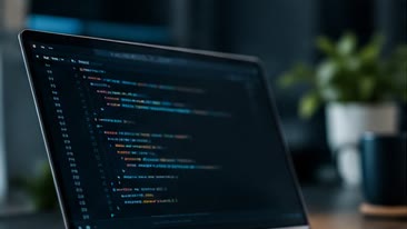 Laptop screen showing website code